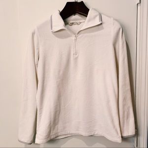 White Fleece Quarter Zip
